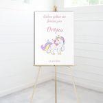 Canvas printwelcome to my baptism, Unicorn cartoon