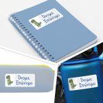 School Stickers labels, Cute dino Green