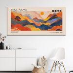 Canvas print Japanese mountains, reart (original YAYOI Kusama)