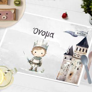 Placemat, Knight and castle mediaeval
