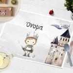 Placemat, Knight and castle mediaeval