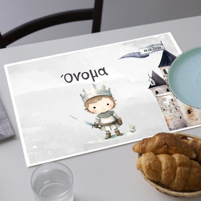Placemat, Knight and castle mediaeval