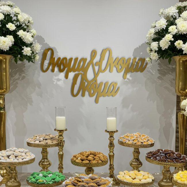 Wooden name for baptism decoration