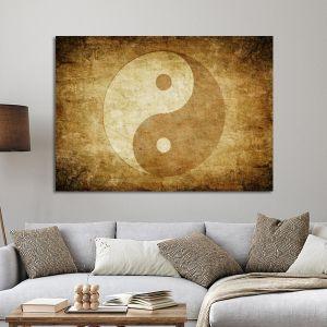 Canvas print Grunge yin yang