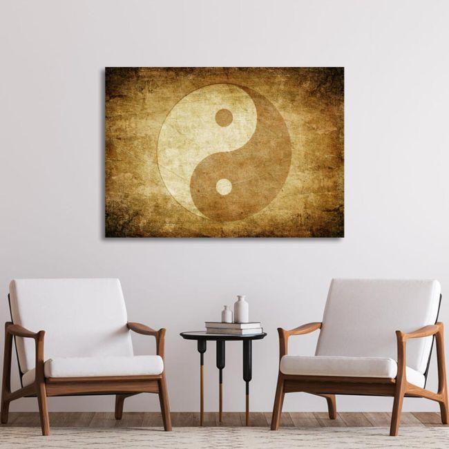 Canvas print Grunge yin yang