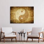 Canvas print Grunge yin yang