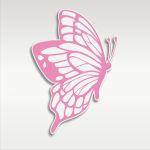Wooden figure printed Butterfly roz