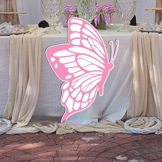 Wooden figure printed Butterfly roz