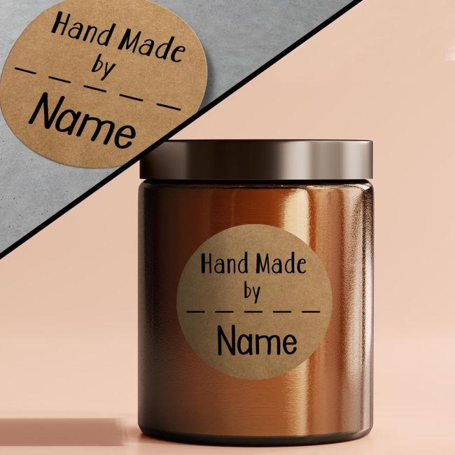Αυτοκόλλητη ετικέτα Hand made by, προσωποποιημένη 