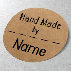 Αυτοκόλλητη ετικέτα Hand made by, προσωποποιημένη  2