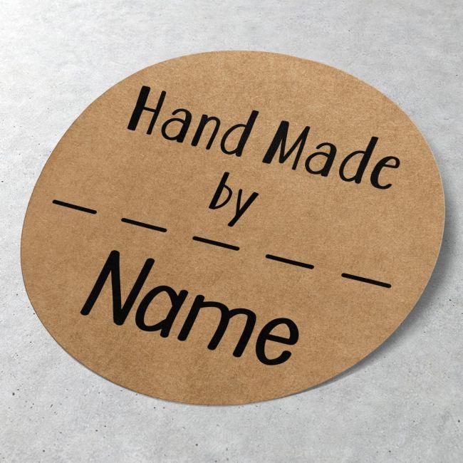Αυτοκόλλητη ετικέτα Hand made by, προσωποποιημένη 