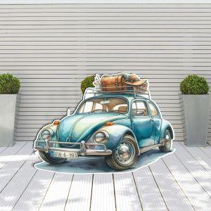 Wooden figure printed VW Beatle  Blue Printed wood (mdf) View 1 2