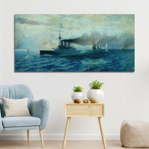 Canvas print The Naval Battle of Elli, Chatzis panoramic