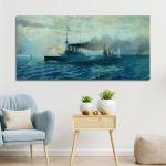 Canvas print The Naval Battle of Elli, Chatzis panoramic