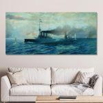 Canvas print The Naval Battle of Elli, Chatzis panoramic