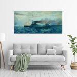 Canvas print The Naval Battle of Elli, Chatzis panoramic