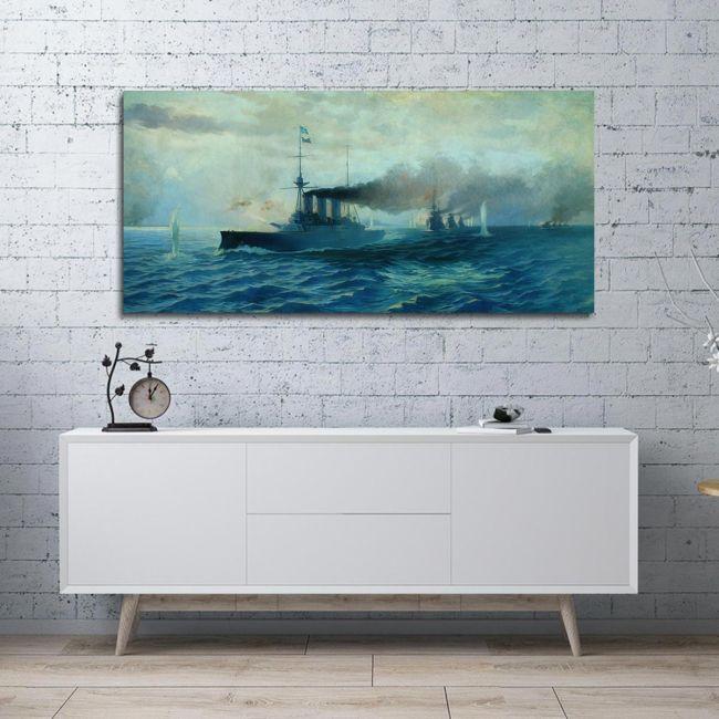 Canvas print The Naval Battle of Elli, Chatzis panoramic