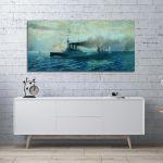 Canvas print The Naval Battle of Elli, Chatzis panoramic