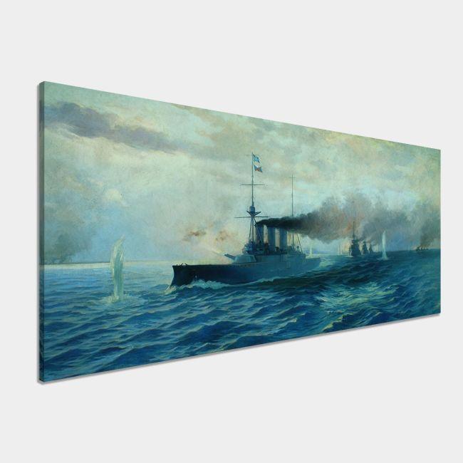 Canvas print The Naval Battle of Elli, Chatzis panoramic
