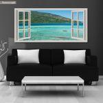 Canvas print Offer, 150x70 cm Summer vacation window,