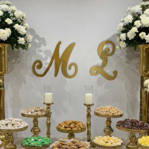 Couple Initials, Plexiglass Gold