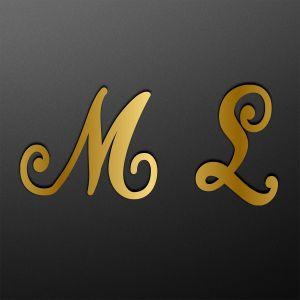 Couple Initials, Plexiglass Gold 2
