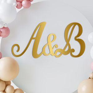 Couple Initials united, Plexiglass Gold 2