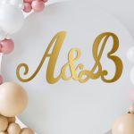 Couple Initials united, Plexiglass Gold