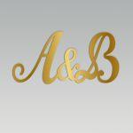 Couple Initials united, Plexiglass Gold