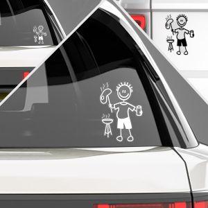 Car sticker Family dad barbeque