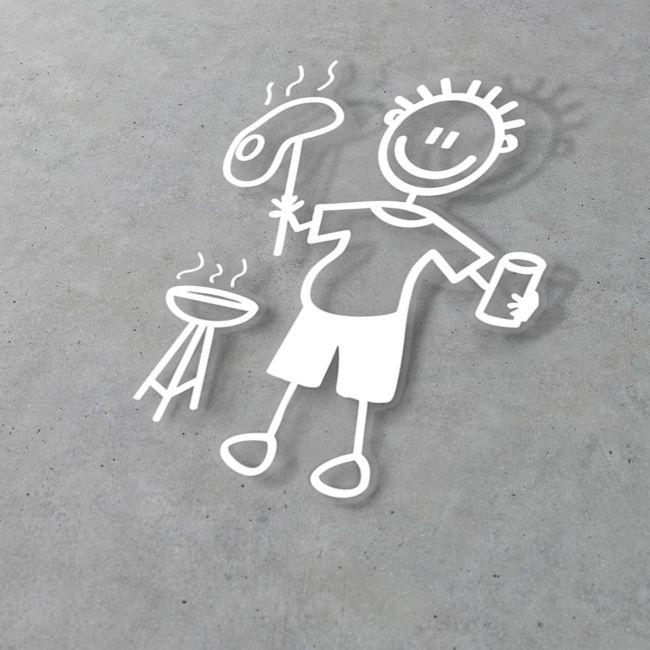 Car sticker Family dad barbeque