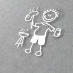 Car sticker Family dad barbeque