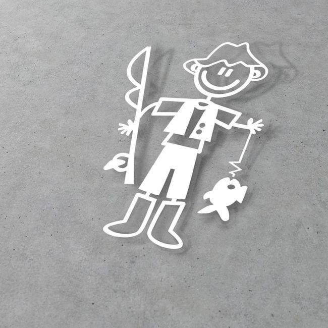 Car sticker Family dad fisherman