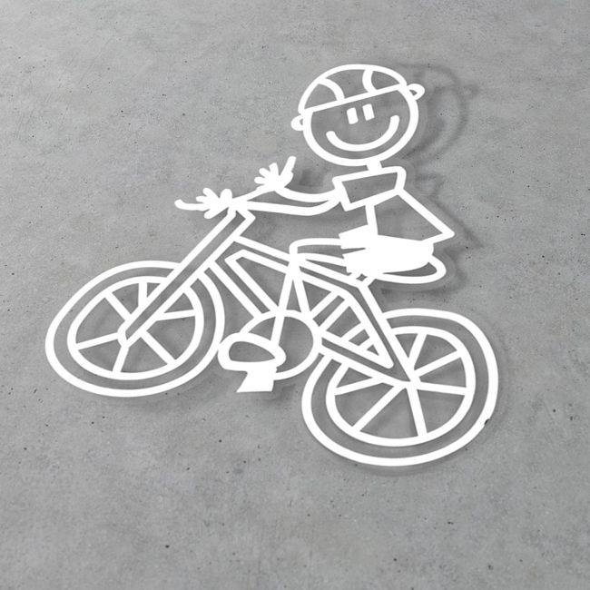 Car sticker Family dad with bicycle