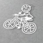 Car sticker Family dad with bicycle
