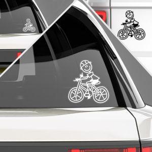 Car sticker Family dad with bicycle