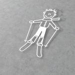 Car sticker Family dad skier