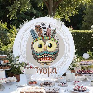 Wooden printed sign, Owl boho personalized 2