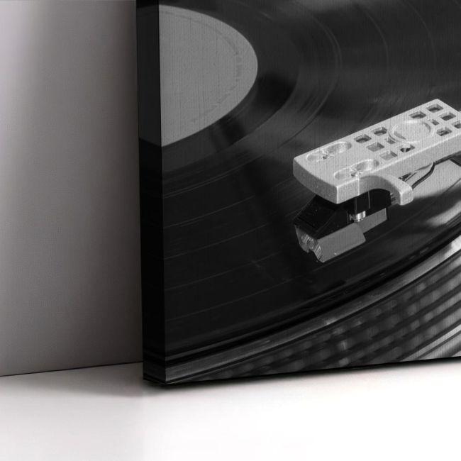Canvas print Vinyl record player gray, two panels