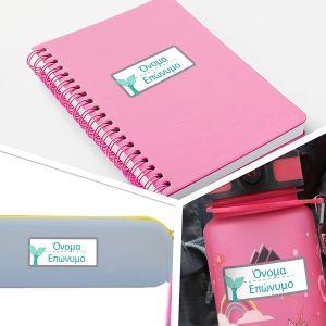 School Stickers labels name and figure girly 2