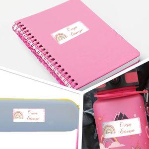 School Stickers labels, Rainbow nordic 2