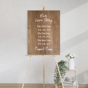 Πίνακας σε καμβά Our love story Υφή ξύλου Καμβάς τελαρωμένος 2