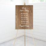 Canvas print Our love story wood effect