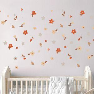 Wall stickers flowers earth colors 1, pattern 2
