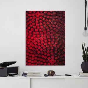Canvas print Acrylic red on black I