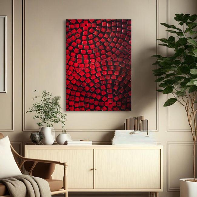 Canvas print Acrylic red on black I