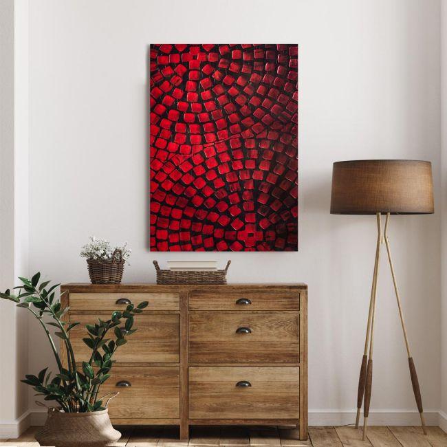 Canvas print Acrylic red on black I
