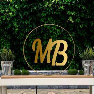 Couple Initials united, Plexiglass Gold