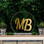 Couple Initials united, Plexiglass Gold