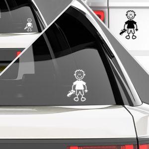 Car sticker Family Boy with a toy